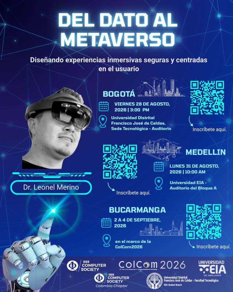 Tour flyer: Del Dato al Metaverso — IEEE Computer Society Colombia 2026